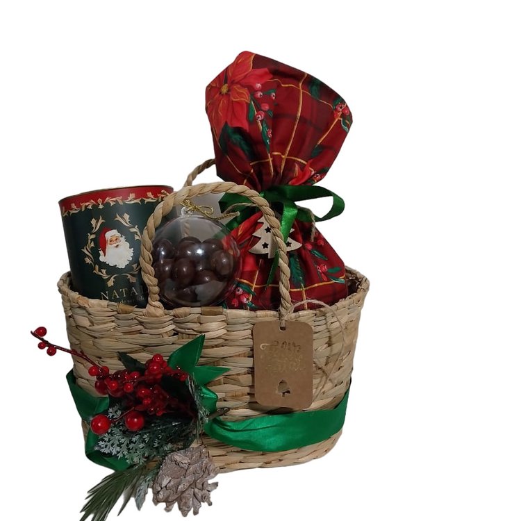 Bolsa em palha de Natal