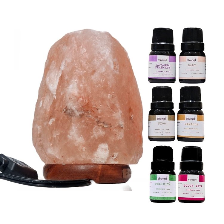 Kit Luminária Difusora + 6 Essências Aromáticas