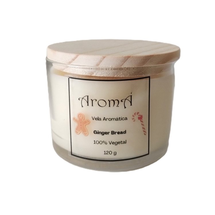 Vela Aromática Perfumada Ginger Bread Aromá 120g Natal