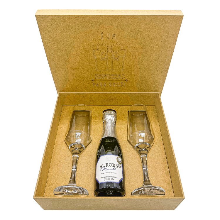 Kit Presente Aurora Boreal Baby Moscatel + 2 Taças