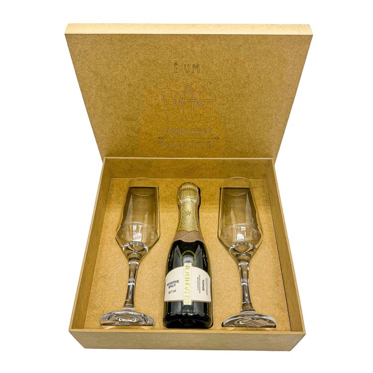 Kit Presente Chandon Baby Réserve Brut e 2 Taças