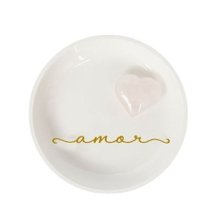 Porta-joias Coração Quartzo Rosa 