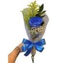 Rosa Decorada Importada Cor Azul Tingida