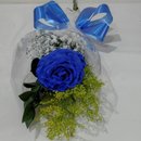 Rosa Decorada Importada Cor Azul Tingida