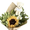 Buquê Girassol e Urso Personalizado